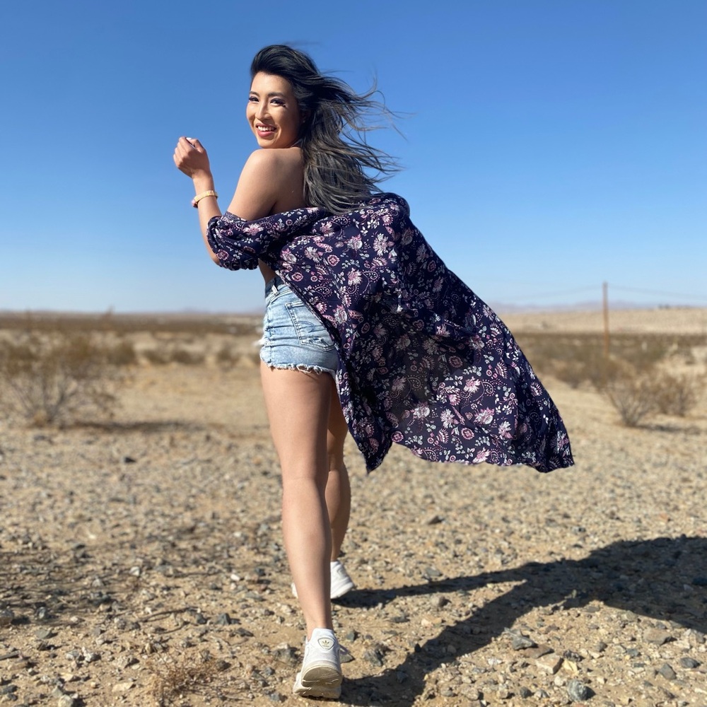Long Floral Kimono Cardigan